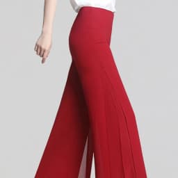 2025 New Summer White Drape Chiffon Wide-Leg Pants Casual Chiffon Trousers Pants Women Clothing Loose High Waist Slim Skirt