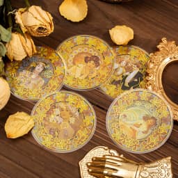 10 pcs/lot Mucha theme Stickers Diy Decorative Scrapbooking Diary Stick Labels Album hand made Collage material
