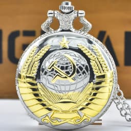 Retro Charm Neutral Fashion Soviet CCCP Quartz Steampunk Pocket Watch Men's and Women's Necklace Pendant Gift