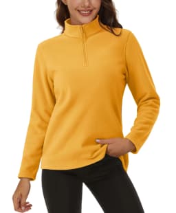 TACVASEN Stand Collar 1/4 Zip Fleece Pullover Womens Outdoor Sports Casual Tops Autumn Winter Lightweight Soft Warm Sweatshirt