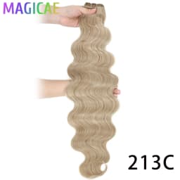 Magicae 30Inch 200g/Pc Chocolate Ombre Brown Orange Blond P27/613 Bio Body Wave Grey High Temperature Synthetic Hair Extension