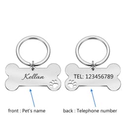 Personalized Pet ID Tag Keychain Engraved Pet ID Name for Cat Puppy Dog Collar Tag Bone Shape Pendant Keyring Pet Accessories