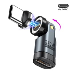 AUFU 240W Magnetic Type-c OTG Adapter 9Pin USB C to Type C 5A Fast Charging USB C Female OTG Converter for iPhon Macbook Samsung