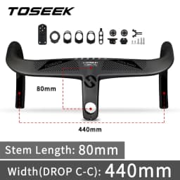 TOSEEK TR5500 Bicycle Handlebar T800Carbon Handlebar Integrated Road 28.6mm Integrated Road Handlebar With Bike Computer Holder