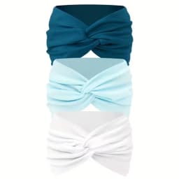 3PCS Women's Wide Hair Band in Elastic Solid Color, Anti-Slip Hair Accessory for Exercise, Multi-Functional Accessory