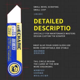 MECHANIC Ultra Thin 0.2mm Tin Spatula Solder Paste BGA Repair Scraper Wear-Resistant Glue Tin Remover Flat Oblique Mouth Blade