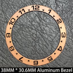 Sloping 38mm * 30.6mm Ceramic/Aluminum Blue Luminous Bezel GMT and Diving Watch Insert Fit for 40mm Watch Case Replacement Watch