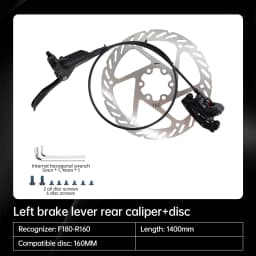 TESNO M500 2-Piston MTB Hydraulic Disc Brake Set Aluminum Alloy Front And Rear Bicycle Brakes with Silicone Protective Covers