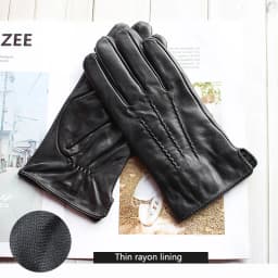 Men's Sheepskin Leather Gloves Single Layer Unlined Thin for Spring Autumn Outdoor Motorcycle Riding Driver