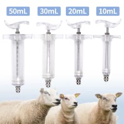 10/20/30/50ml Farm Animal Syringes Plastic Adjustable Dose Vaccine Injection with 10pcs needles Livestock Dispensing Tools