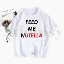 Cute Bread and Nutella Kawaii Aesthetic T Shirts Tops Tees Men Women Short Sleeve Casual T Shirt Streetwear Funny