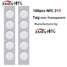 50/100pcs Ntag215 Self-adhesive NFC Lable Tag Sticker 13.56MHz ISO14443A White Universal 215 RFID Phone Available Adhesive Label