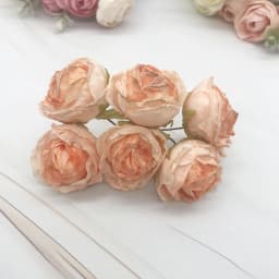 6 Piece of Simulation DIY Garland Forest Headdress European Tea Bud, Hot Edge Retro Rose Silk Flower Bud Decoration Material