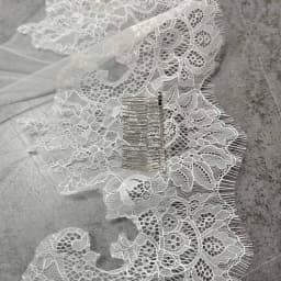 Customized Long Mantilla Veil with Eyelash Lace, 2.5m/3m Ivory Veil with Hidden Comb, Chantilly Eyelash Lace Wedding Veil