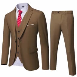 ( Blazer + Vest + Pants ) Men's Suit Slim 3 Pieces Set Solid Wedding Party Prom Groom Best Male Formal Business Suit