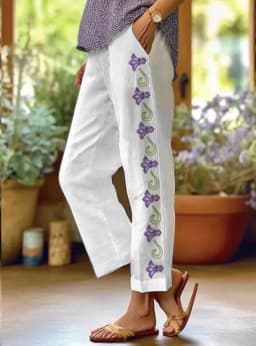 Ladies New Hot Plus Size Printed Simple Roll-up Casual Pants Streetwear Women PantsNine-minute Pants Breathable CoolSummer