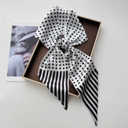 Scarf Women Dot Print Long Silk Feeling Bag Tie Neck Skinny Scarves Female Foulard Hairband Print Lady Neckerchief Ribbon