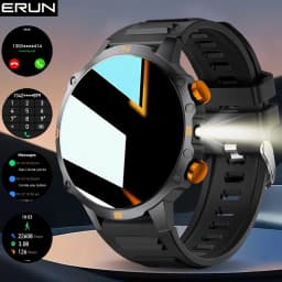 Men's Smartwatch, for iPhone and for Android Systems, Equipped with a TFT Display and LED Flashlight, Supports Multiple Sports