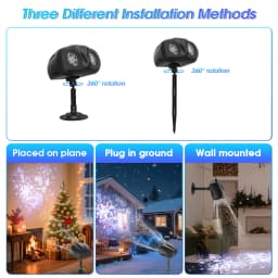 Double Head Outdoor Snow Projector Lamp Flexible Installation Rotatable Snowflake Projection Light Smart Timing Xmas Holiday Home Christmas Decoration