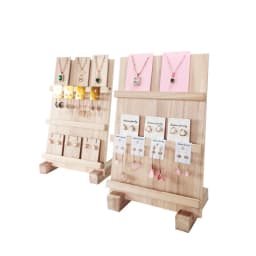 Wooden Earring Display Stand Multi-layer Earring Stud Earring Cardboard Jewelry Stand Solid Wood Counter Earring Jewelry Stand