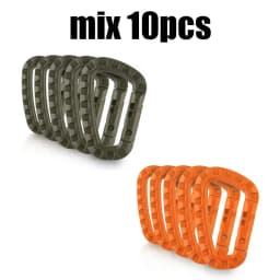 5/10/15/20pcs Tactical D-Shape Plastic Carabiner With Hard Spring Snap Clip ITW Keychain Gear Hook For Outdoor Camping Tools