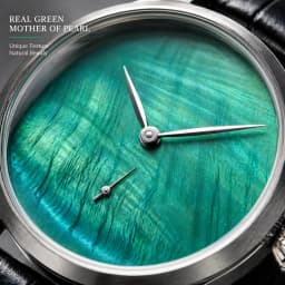 Custom Logo Mechanical Watch 42mm Seagull ST3600 Hand Wind Sapphire Crystal Green Mother of Pearl Dial Gift Men