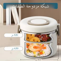 304 Stainless Steel Lunch Box 2 Layer Double Wall Thermal Food Jar, Insulated Bento Box Leakproof Lunch Container with Lunch Bag