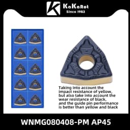Kakarot Carbide Insert WNMG080404-CQ AP45 WNMG 080408-TM Turning Tools Rough machining CNC Lathe Cutter 10pcs Blade Plate