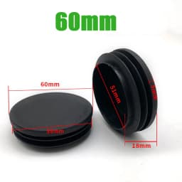 Black PE Plastic Round Pipe Plugs, Dia 10-100mm Furniture Foot Caps, Chair/Table Leg Protectors, Dustproof Tube Hole Covers