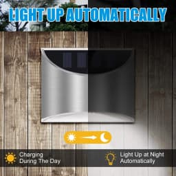Solar LED Light Outdoor Wall Lamp IP65 Waterproof Solar Powered Sconce Lights for Garden Fence Stair Step Patio Yard Decoration