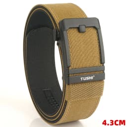 TUSHI 43mm Stiff Tactical Belt for Men Metal Automatic Buckle Military Police Duty Belt 1100D Nylon Gun Belt Casual Girdle Male