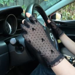Sexy Mesh Lace Sunscreen Half Finger Gloves Cosplay Stage Performance Etiquette Summer Women Breathable Thin Driving Cycling