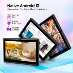 BAKEN 7-inch Tablet (Android 13, Quad-core, 2GB+32GB, Supports 1TB Expansion, WiFi 6, Dual Cameras); Includes Protective Case