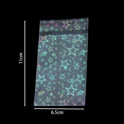 50pcs Holographic Shiny Transparent Plastic Bag Self Sealing Colorful Jewelry Bag for Necklace Bracelet Gift Packag Storage Bags