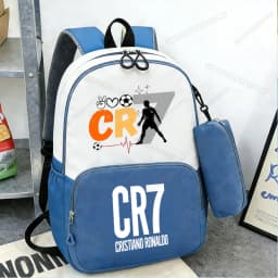 Ronaldo CR7 Student Backpack Set Football Player Boys Kids Schoolbag with Pencil Case 2pcs High Capacity School Rucksack