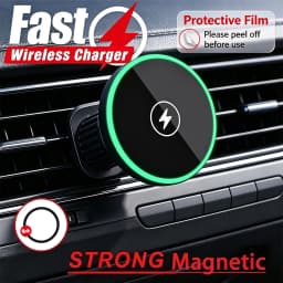 30W Fast Charging Magnetic Car Wireless Charger, LED Light Phone Mount Holder for iPhone 12, 13, 14, 15,16,17, Pro Max