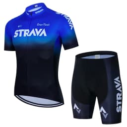 2024 Strava Cycling Jersey Set Summer Short Sleeve Breathable Men's MTB Bike Cycling Clothing Uniform Suit