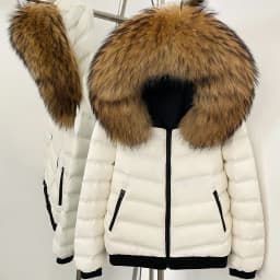 OFTBUY Quilted Zipper Pockets Women Short Down Jacket Goose Down Coat with Real Fox Fur Hood New Winter Puffer Coat Female