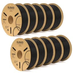 ELEGOO PLA Plus 10kg Filament 1.75mm Black 3D Printing Material Dimensional Accuracy +/- 0.02 mm Fits Most FDM 3D Printers