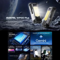 Oukitel WP100 Plus Rugged Phone 12GB+512GB Night Vision 6.8'' Android 16 MediaTek Helio G100 33000mAh 64MP NFC 5G Smartphone
