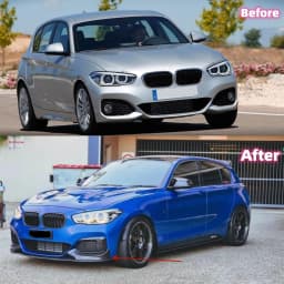 Car Diffuser Splitter Bodykit Cover For BMW F20 F21 118i 120d 120i M135i M140i M-Sport 2015-2019 Glossy Black Front Lip Spoiler