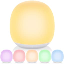 1/2/4PCS Portable Egg Shape Night Light Ambient Lamp 7 Color Changing RGB Remote Control Touch Dimmable Lamp USB Rechargeable