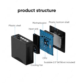 Topton 4x2.5G LAN Firewall Mini PC Intel J5005 J4105 N4100 N3160 NAS Computer MSATA+2.5 inch SATA PfSense Proxmox Home Server