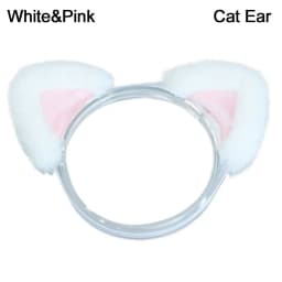 20CM Dolls Accessories Plush Cat Ear Headband Soft Tail Plush Toys Doll Headwear For 14inch Doll Clothes Hair Decoration