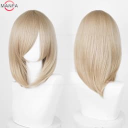 40cm Medium Basic Anime Cosplay Wig Bang Blond Black White Red Pink Green Brown Gold Blue Heat Resistant Synthetic Hair Wigs