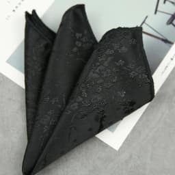 Black White Pocket Square Dark Flower Pattern Solid Color Handkerchief Men Suit Business Chest Scarf Polyester Wine Hanky Cravat