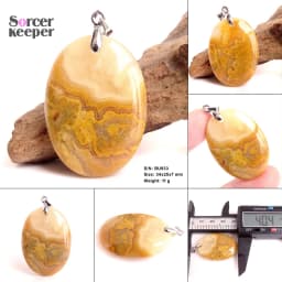 High Quality Pendentif Real Natural Crazy Lace Agate Stone Pendant Chains Necklace For Women's & Men's Jewelry Making BK996H