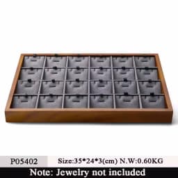 Oirlv Multi-function Wood Flat Jewelry Tray Stackable Jewelry Drawer Organizer Bracelet/Watch/Earrings Showcase Jewelry Holder