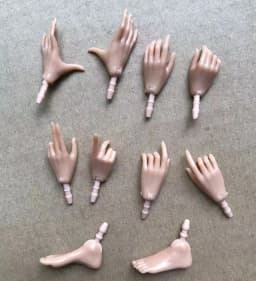 1/6 Doll Hands Feet Super White Beige Brown Doll Accessories 4 Gesture Doll Hands Decors For Female Dolls
