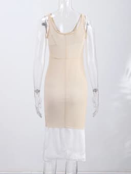 Sheer Layers Mesh See Through Midi Dress Women Spaghetti Strap Sleeveless Slim Dresses 2026 Summer Lady Sexy Beach Outfit